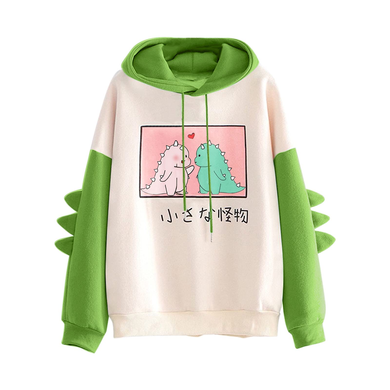 FMCHICO Women's Dinosaur Print Sweatshirt - Cute Cartoon Long Sleeve Pullover Hoodie for Teens & Girls | Casual Loungewear, Streetwear Fashion, School Outfits & Winter Layering