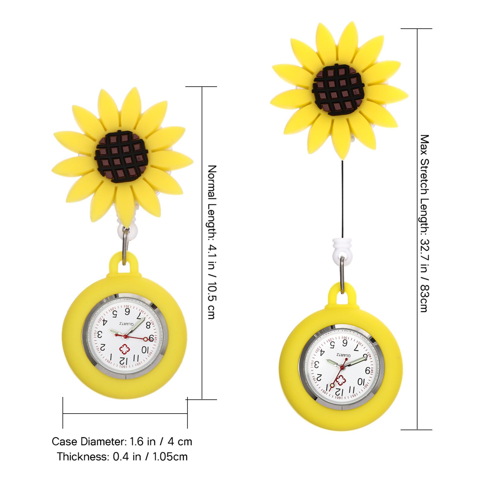 iplusmile Retractable Nurse Watch with Second Hand - Clip On Fob Watch, Digital Pocket Watch for Students & Professionals - Perfect for Medical Staff, Teachers & Office Workers