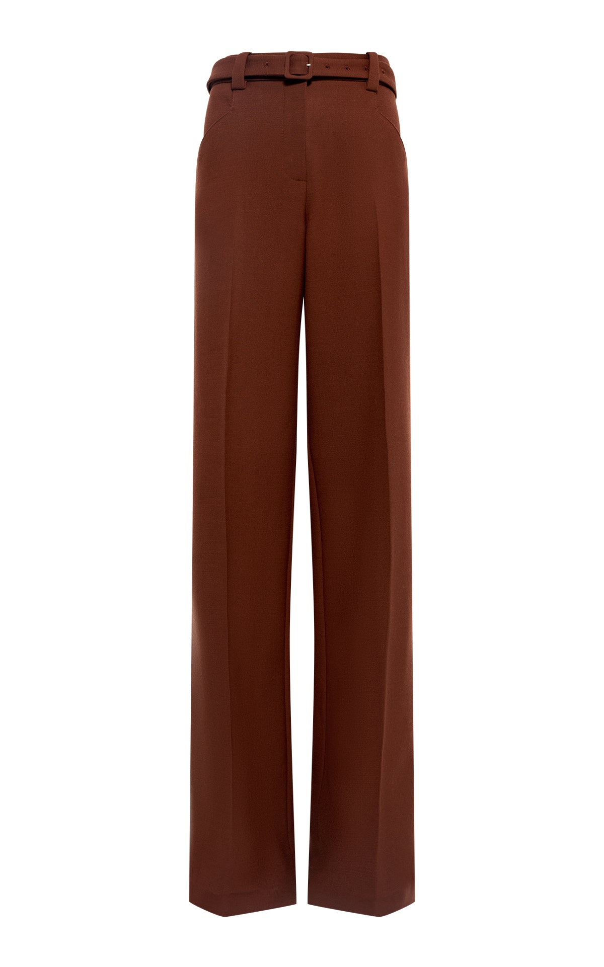Norman Wide Leg Pants for Women - Eco-Friendly Recycled Virgin Wool in Cognac Brown | Comfortable Office Pants & Winter Casual Trousers