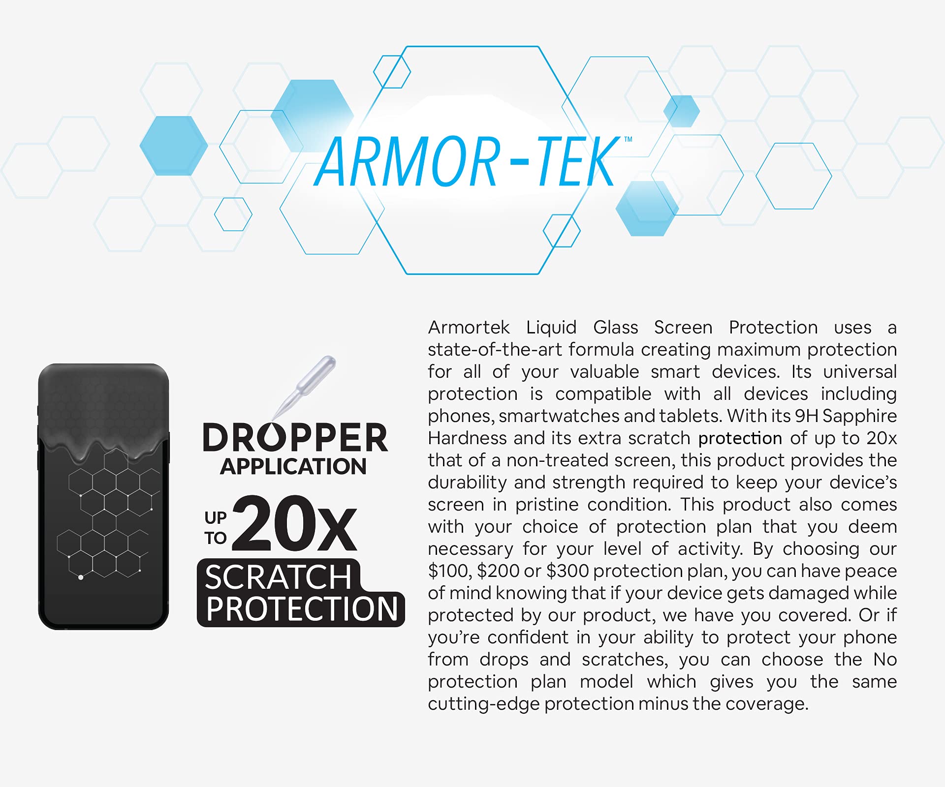 LIQUIPEL Armortek Liquid Glass Screen Protector - Universal Nano Coating for iPhone, Samsung, iPad & Smart Watches - Scratch & Impact Resistant Protection (Includes $100 Warranty) - Perfect for Outdoor, Travel & Everyday Use