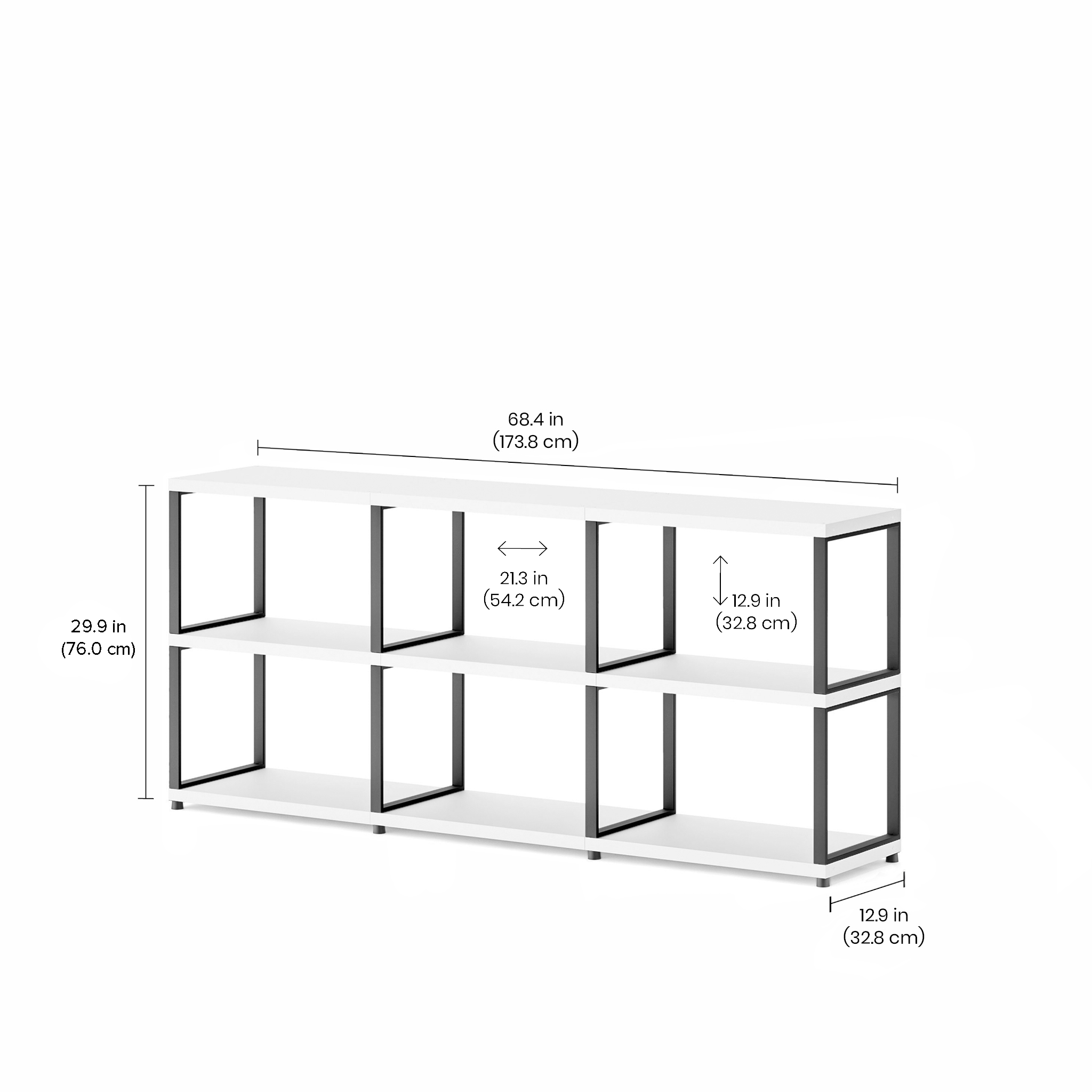 MAXX Modern 3x2 Shelving Unit - Sturdy Wooden Bookshelf for Home & Office Storage - Perfect for Living Room, Bedroom, or Office Organization