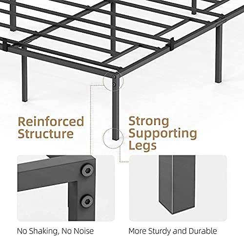 14 Inch Full Size Metal Bed Frame Platform - Heavy Duty Steel Slat Mattress Foundation, No Box Spring Needed - Easy Assembly, Quiet & Sturdy Design for Master Bedroom, Guest Room or Dorm