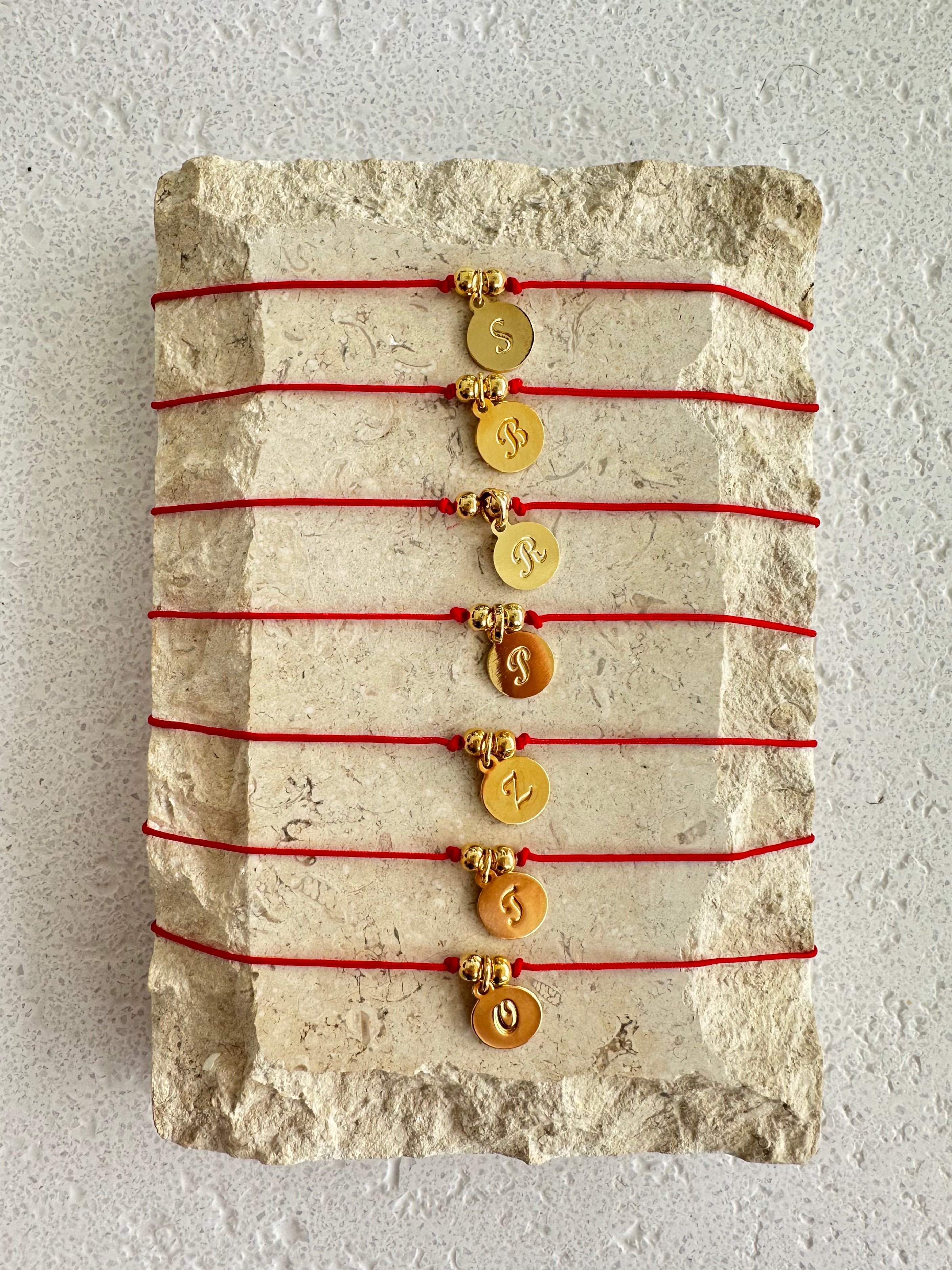 Personalized Gold Initial Red String Choker Necklace - Custom Name Letter Jewelry for Women - Perfect for Valentine's Day, Anniversary & Everyday Wear