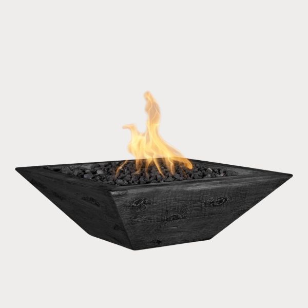 Maya Wood Grain Fire Bowl - Outdoor Fire Pit for Backyard, Patio, and Camping - Durable and Stylish Fireplace for Gatherings and Relaxation