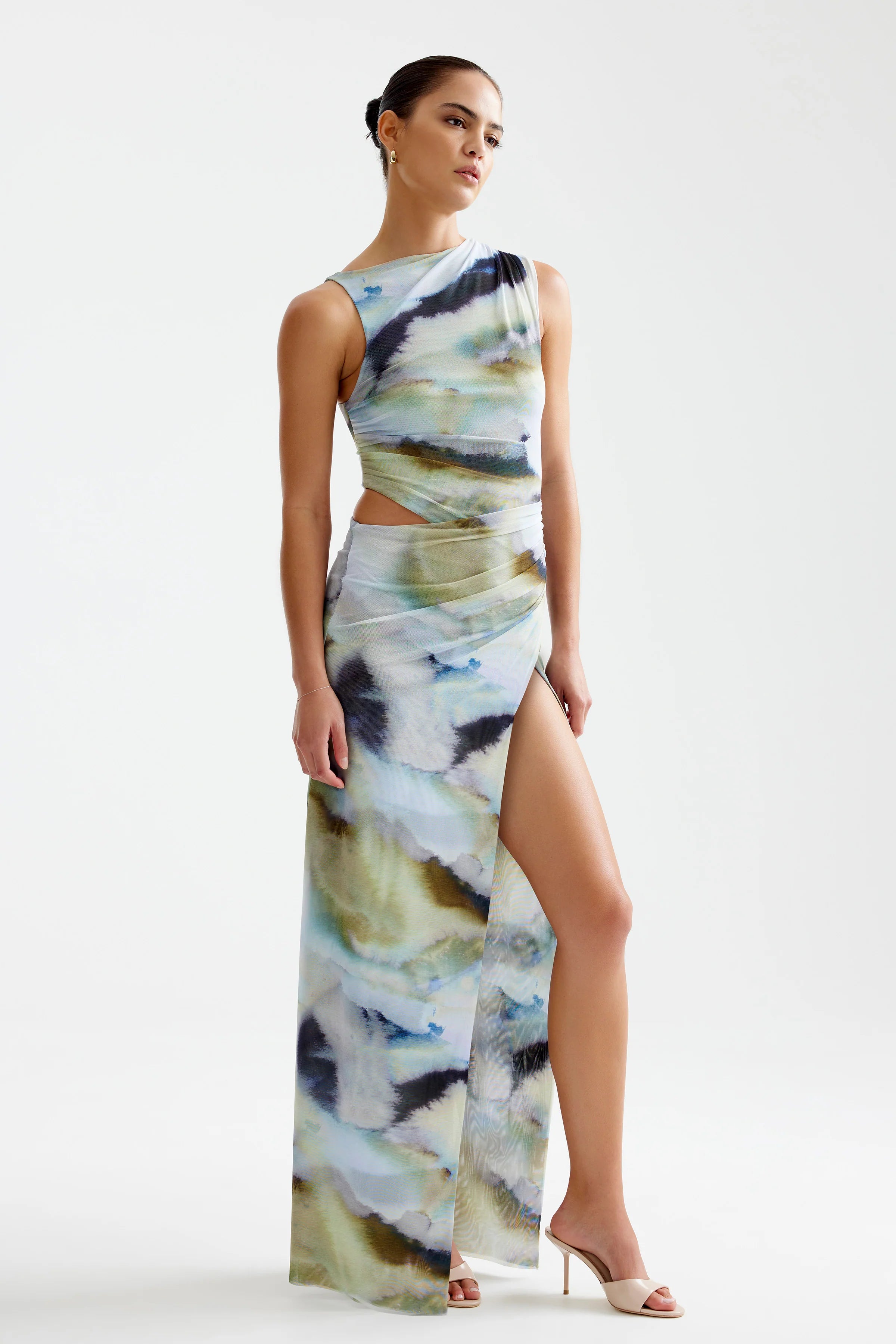 Fiora Women's Blue Floral Print Summer Dress - Perfect for Beach Vacations, Parties & Casual Outings
