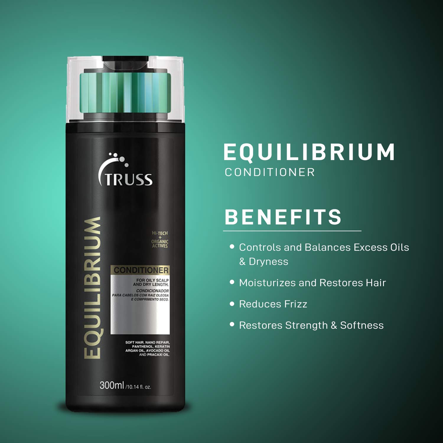 Truss Night Spa Hair Serum Bundle with Equilibrium Conditioner & Shampoo Set for Deep Hydration & Repair | Perfect for Damaged, Dry & Frizzy Hair | At-Home Salon Treatment & Nighttime Hair Care Routine