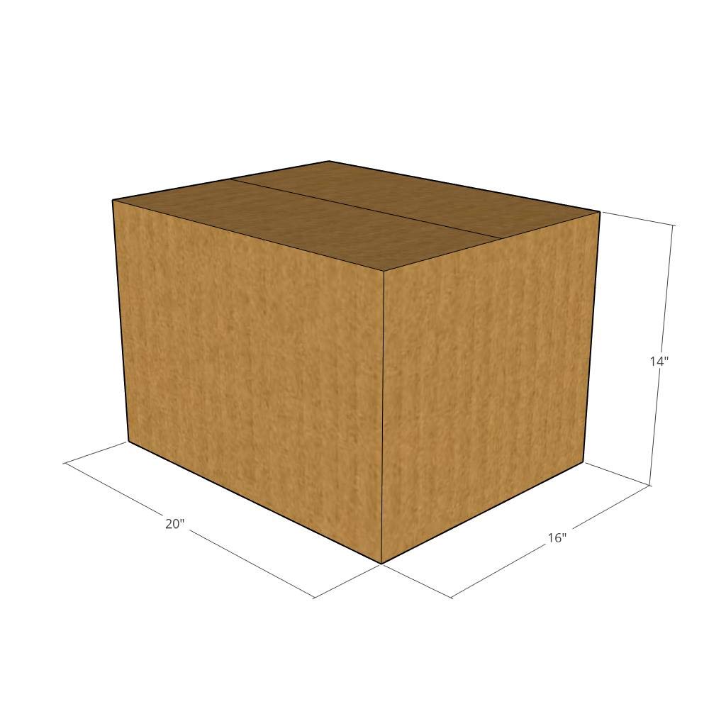 200 New Corrugated Shipping Boxes 20x16x14 Inches - 32 ECT Strength - Heavy Duty Moving & Storage Boxes for Home, Office & Ecommerce Packaging