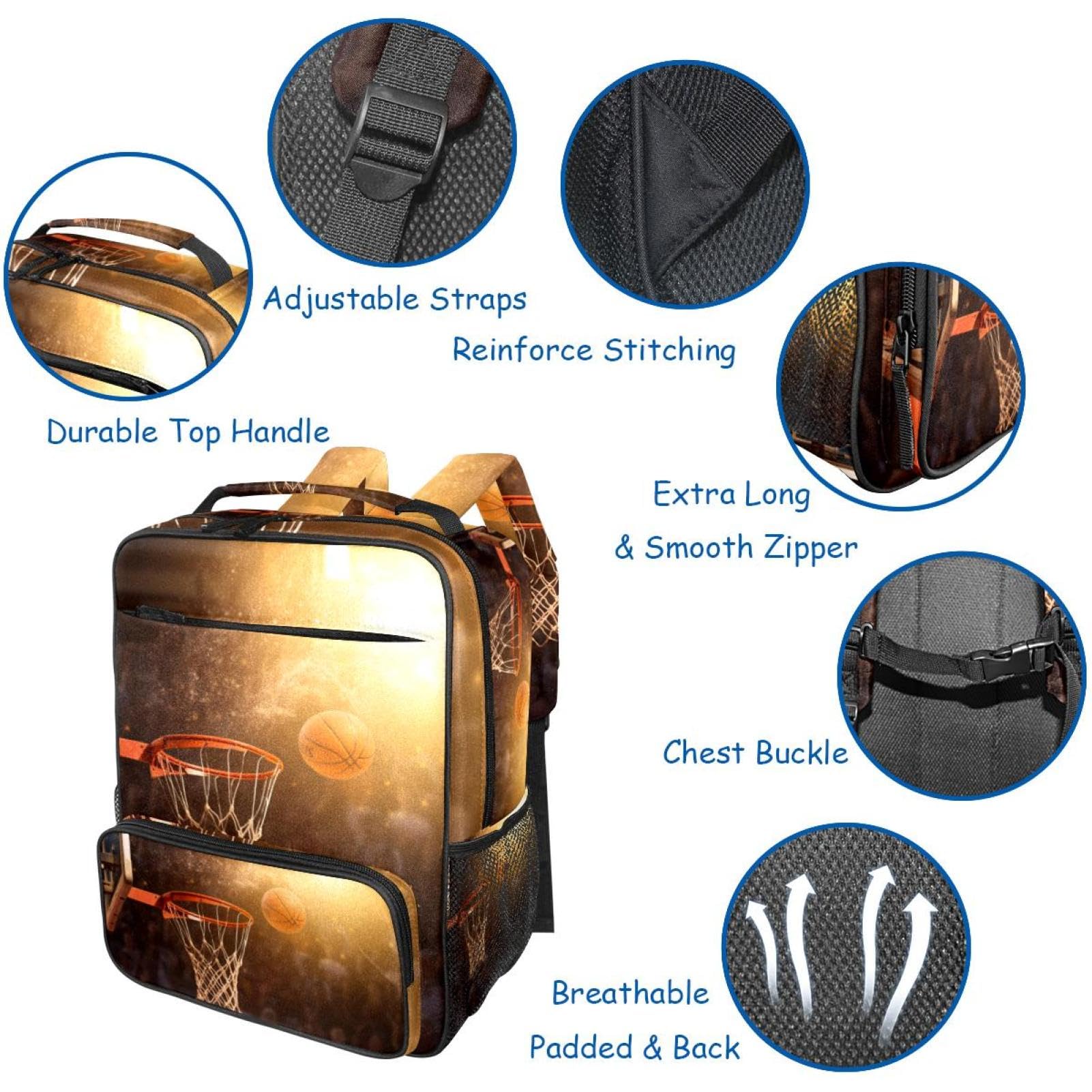 Best Travel Backpack for Women & Men - Durable Basketball Backpack with Hoop - Perfect for Gym, Sports & Outdoor Adventures