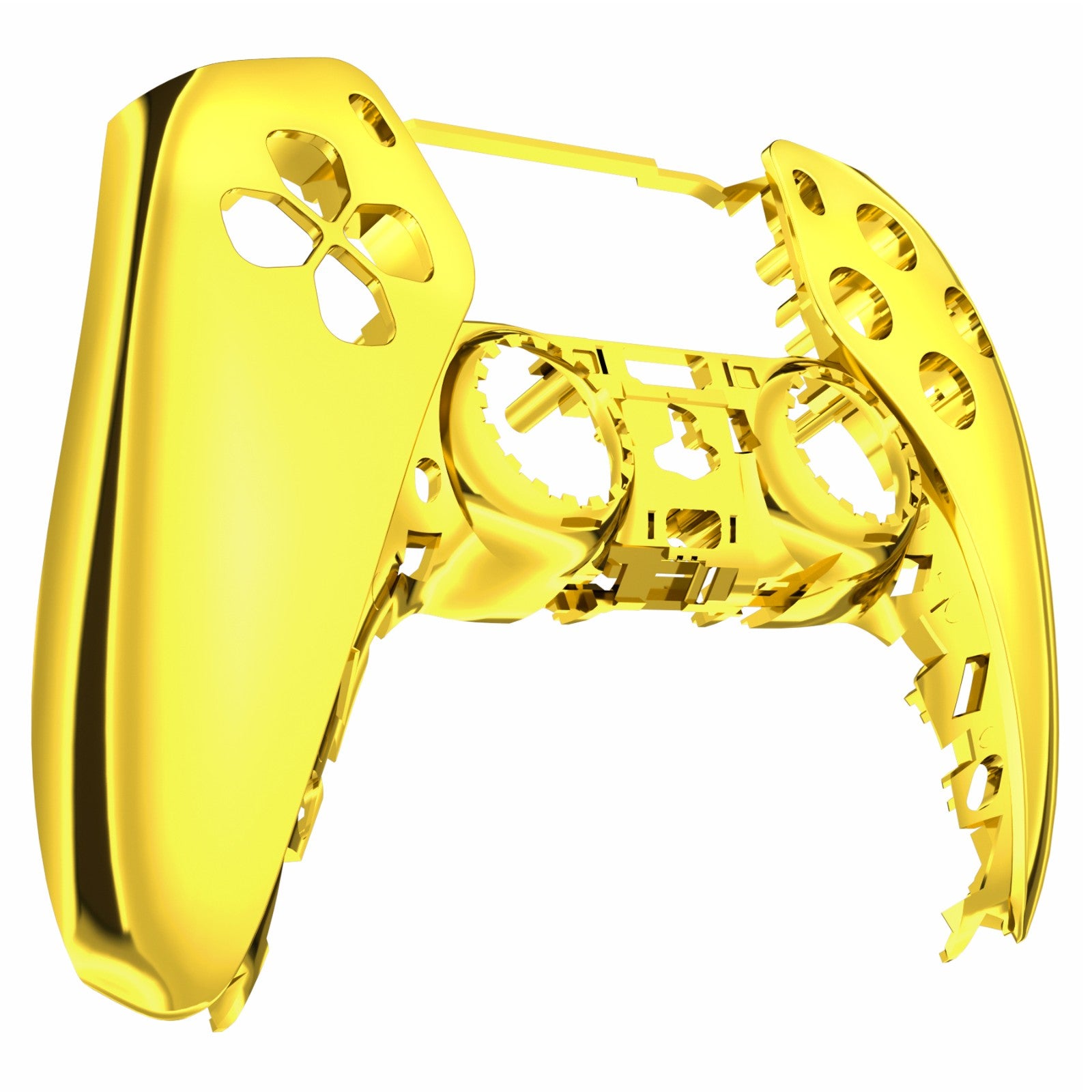 eXtremeRate Chrome Gold Glossy Replacement Front Housing Shell for PS5 Controller BDM-010/020/030/040/050 - MPFD4001 | Premium Customization for Gaming Enthusiasts | Perfect for PS5 Controller Upgrades & Personalization
