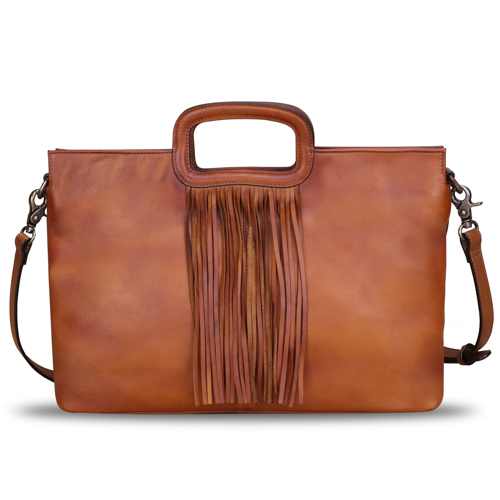 Genuine Leather Handbags for Women - Handmade Vintage Tassel Purses, Top Handle & Crossbody Satchel - Perfect for Work, Travel & Everyday Use