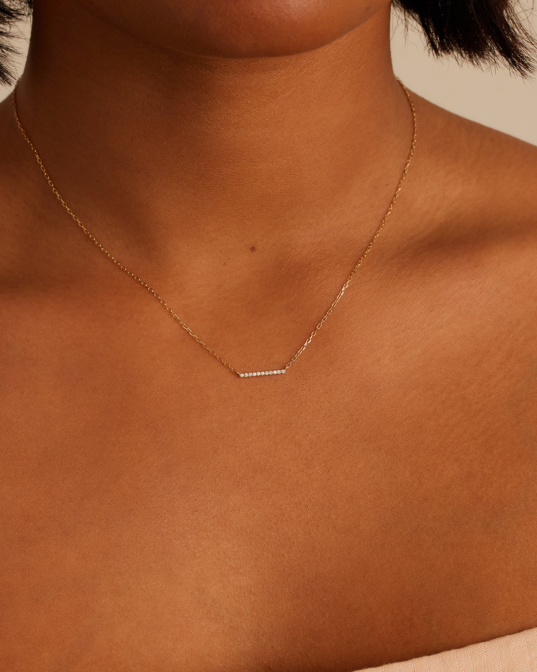 Exquisite Diamond Bar Necklace for Women - Elegant 14K Gold Pendant with Genuine Diamonds - Perfect for Weddings, Anniversaries & Special Occasions
