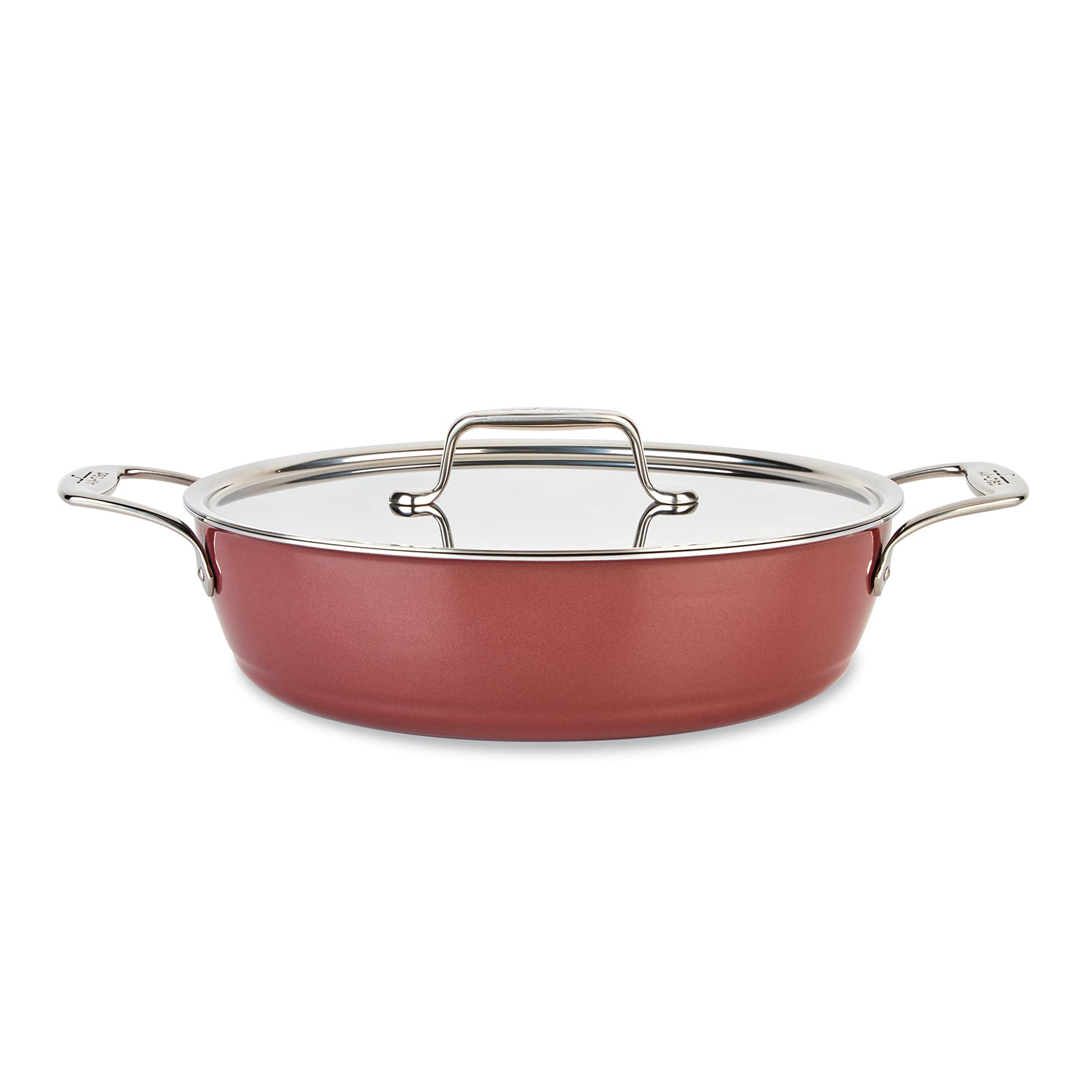 All-Clad FusionTec 4.5 Quart Ceramic Nonstick Universal Pan - Induction, Oven & Broiler Safe (500°F) - Rose Quartz Cookware for Sautéing, Frying & Baking - Perfect for Home Chefs & Professional Kitchens