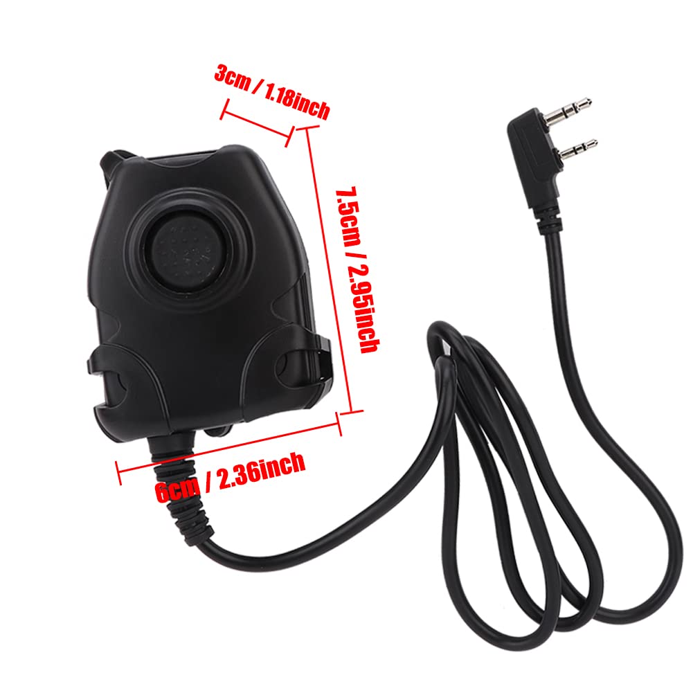Waterproof Talkie Earphone K Head PTT Adapter Cable - Button Activated for RETEVIS BAOFENG Two Way Radio - Ideal for Outdoor Adventures, Security Work & Emergency Communication