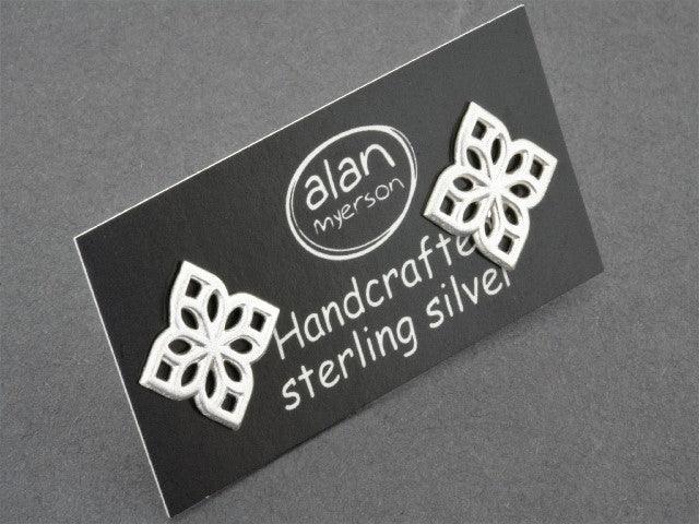 4-Point Mandala Stud Earrings - Sterling Silver 925 Hypoallergenic - Boho Chic Jewelry for Women - Perfect for Yoga, Meditation & Festival Outfits