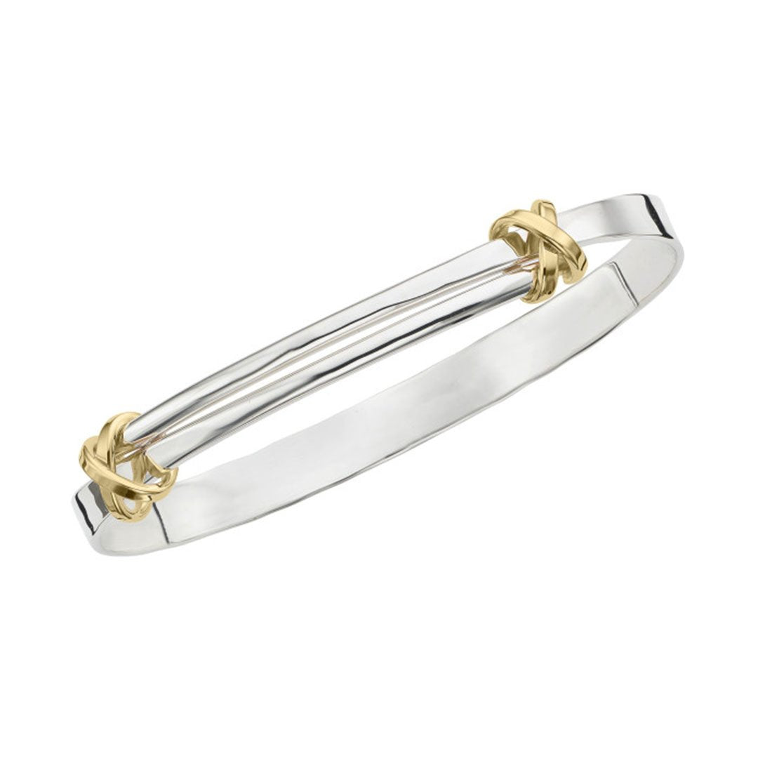 Signature Kiss Bangle Gold & Silver Bracelet for Women - Elegant Stackable Jewelry Gift for Valentine's Day, Anniversary & Special Occasions
