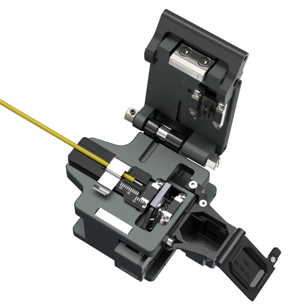 High Precision JILONG KL-23F Optical Fiber Cleaver with Double Fiber Holders - 48,000 Cleaves for 250um, 900um & 3mm Fibers - Ideal for Telecom, Data Centers & Fiber Optic Network Installations