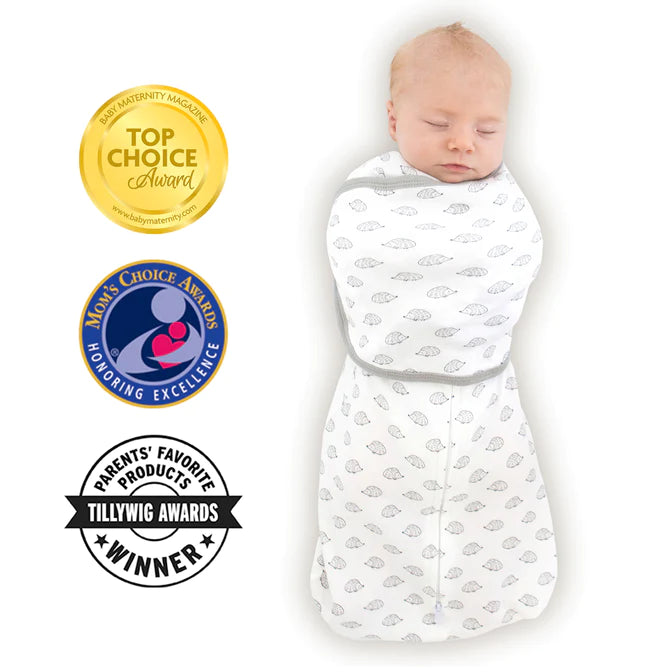 Omni Swaddle Sack for Newborns - Tiny Hedgehogs Design (BGB 0035) | Soft Baby Swaddle Blanket for Safe Sleep, Perfect Baby Shower Gift & Nursery Essential
