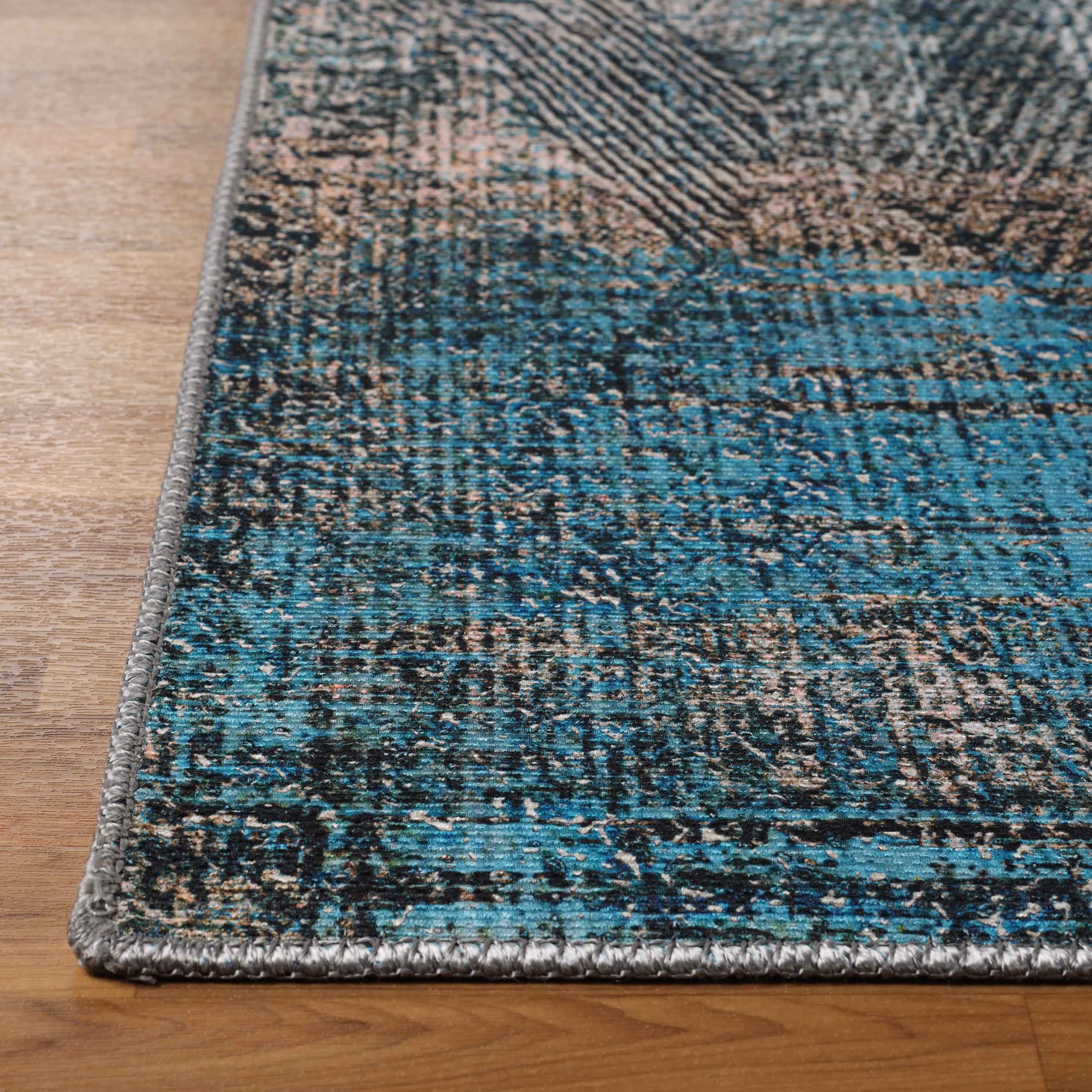 Modern Geometric Power Loomed Indoor Area Rug - Non-Slip Living Room Carpet, Bedroom Runner Rug for Home Decor - Perfect for Living Spaces, Bedrooms & Offices