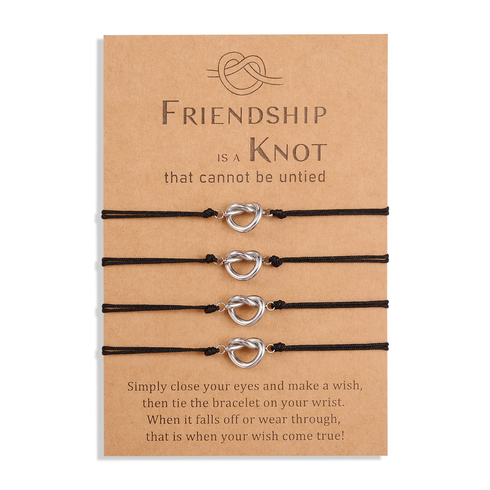 Best Friendship Knot Infinity Bracelets for Women - Matching BFF Jewelry Set for Bestie, Sister, Daughter (2/3/4/5 Pack) - Perfect Bridesmaid Gifts, Valentine's Day, Birthday & Wedding Party Presents - Great for Long Distance Friends, Anniversaries and Special Occasions