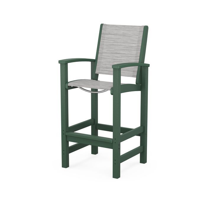 POLYWOOD Coastal Bar Chair - Outdoor & Indoor Bar Stool, Weather-Resistant, Durable, Comfortable - Perfect for Patio, Deck, Kitchen, and Poolside Use