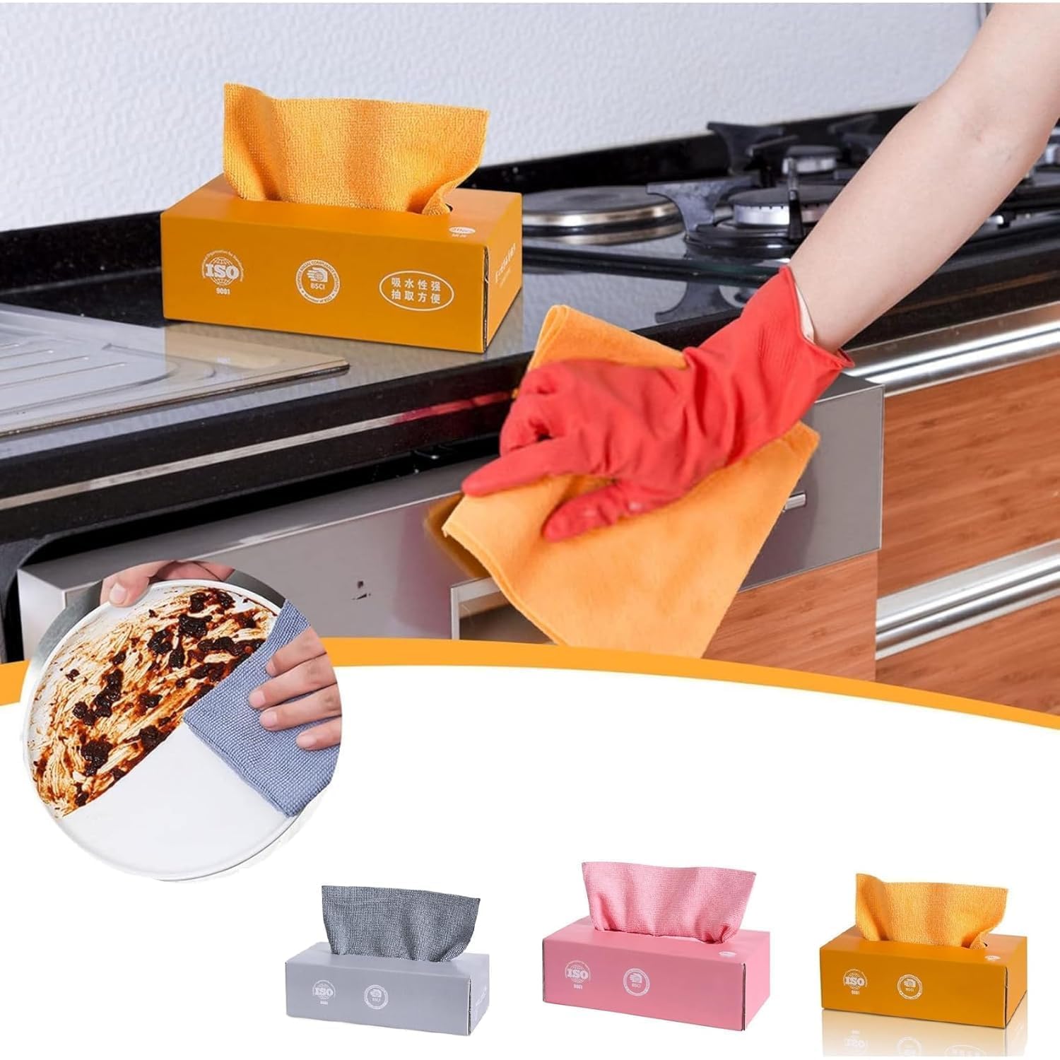 Premium Microfiber Cleaning Cloths 20-Pack | Super Absorbent, Lint-Free Kitchen Towels & Dish Rags for Spotless Cleaning | Ideal for Kitchen Surfaces, Glass Windows, Car Detailing & Household Chores