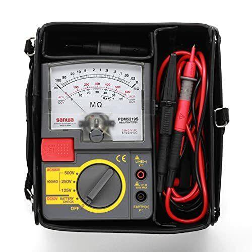 PDM5219S Analog Insulation Tester - 125V/250V/500V Portable Insulation Resistance Meter for Electrical Equipment Testing & Maintenance (Ideal for HVAC, Industrial Wiring, and Home Electrical Safety Checks)