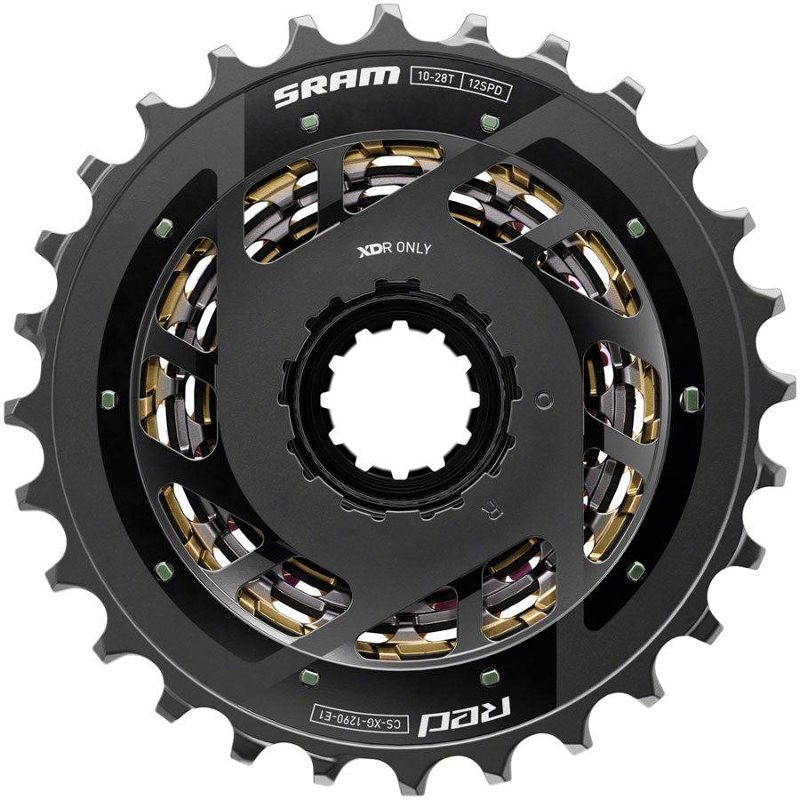 SRAM RED XG 1290 12-Speed Cassette 10-28T XDR Driver Body Rainbow E1 - High-Performance Bicycle Gear for Road & Mountain Biking