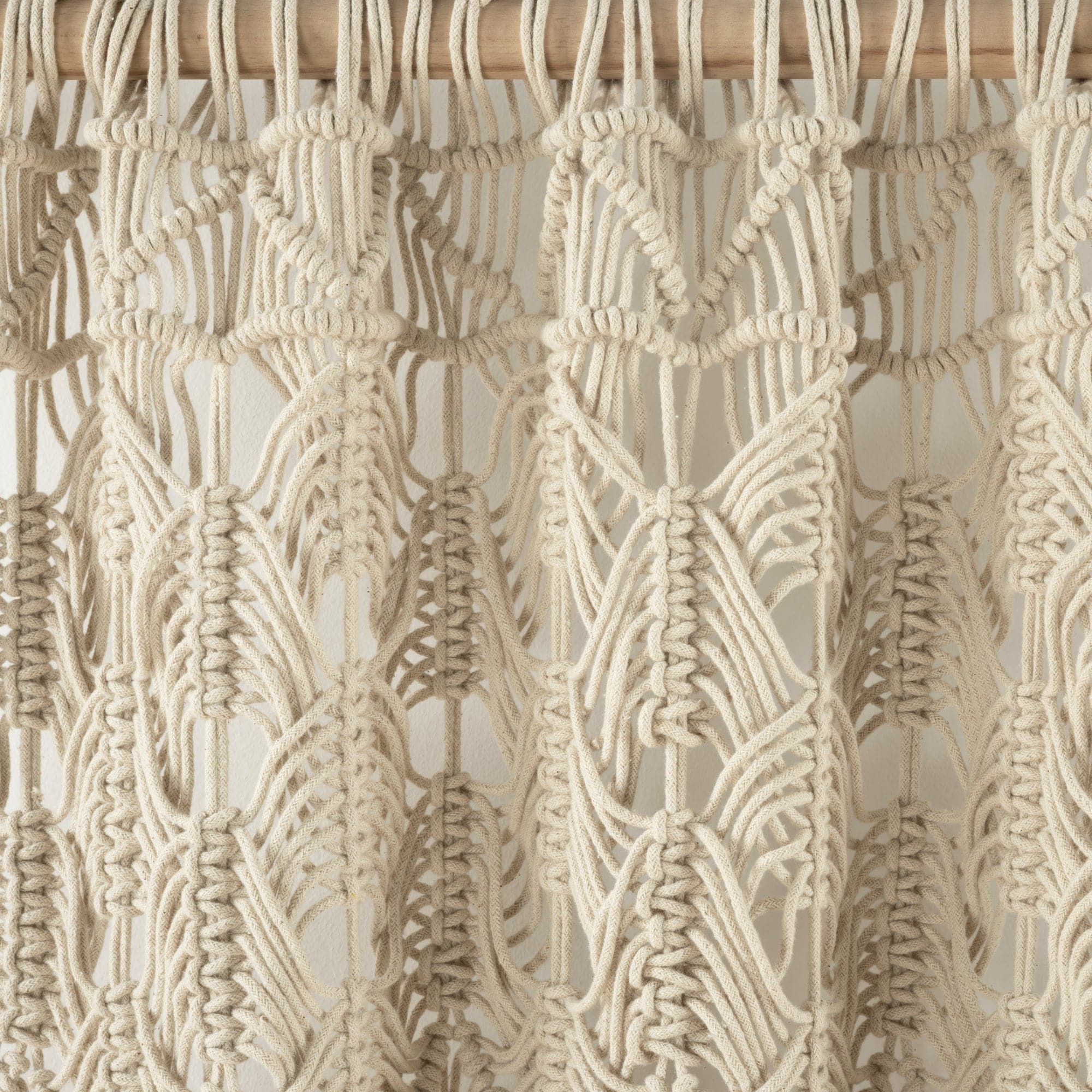 Boho Macrame Tassel Cotton Window Curtains for Living Room, Bedroom - Handmade Bohemian Sheer Drapes with Tassel Trim - Perfect for Home Decor, Nursery & Cozy Spaces