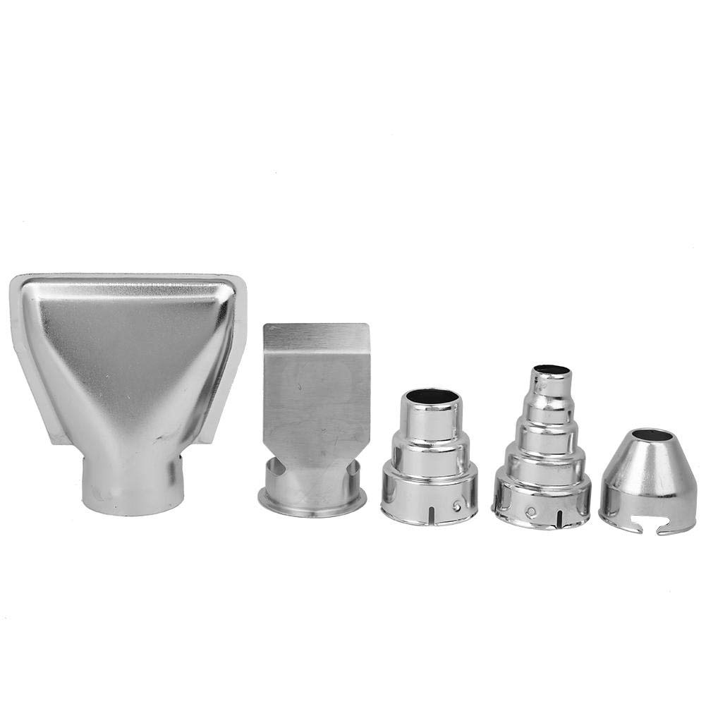 5-Piece Stainless Steel Hot Air Gun Nozzle Kit for Soldering, Brazing & Heat Shrinking - Professional Heat Blower Accessories for Electronics Repair, DIY Crafts & Shrink Wrapping