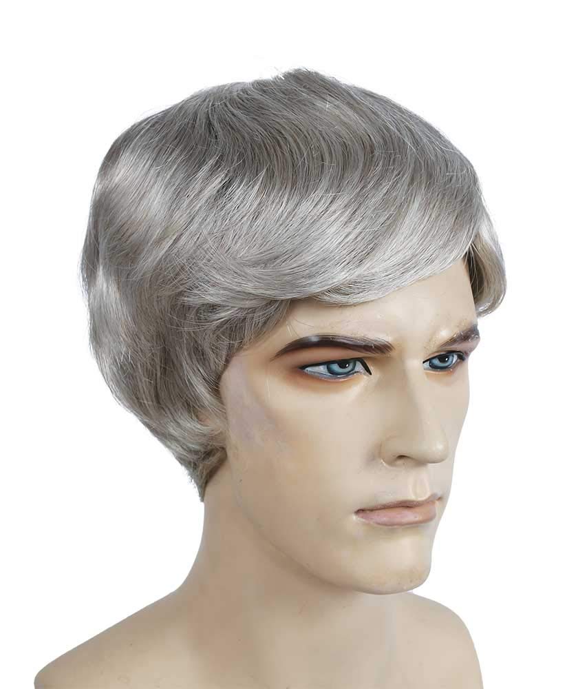Straight Men's Wig Dark Grey - Natural Looking Synthetic Hairpiece for Cosplay, Halloween & Costume Parties