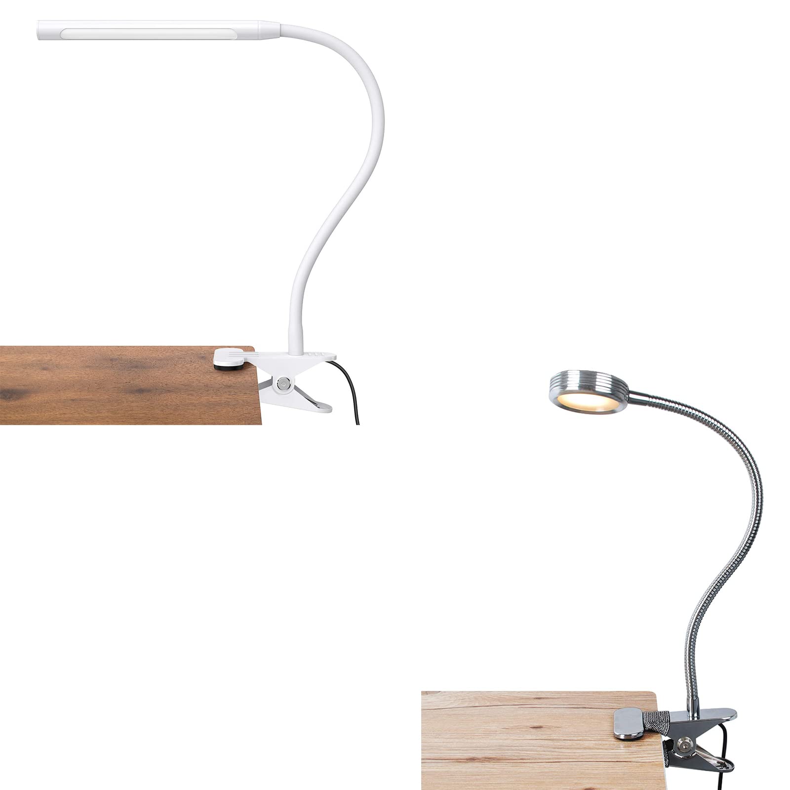 LEPOWER LED Clip On Light - Adjustable Book Light for Reading in Bed, Nightstand, Office & Study | Portable Clip Lamp with Flexible Gooseneck