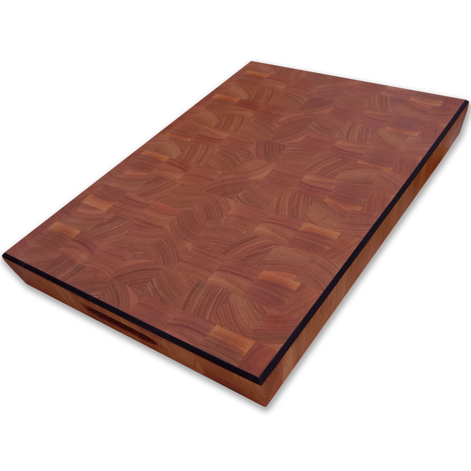 Premium Extra Thick 20x14x2 Inch Wood End Grain Butcher Block Cutting Board - Heavy Duty Solid Hardwood Chopping Board with Non-Slip Base & Handle - Perfect for Kitchen Meat Cutting, Vegetable Chopping & Food Prep