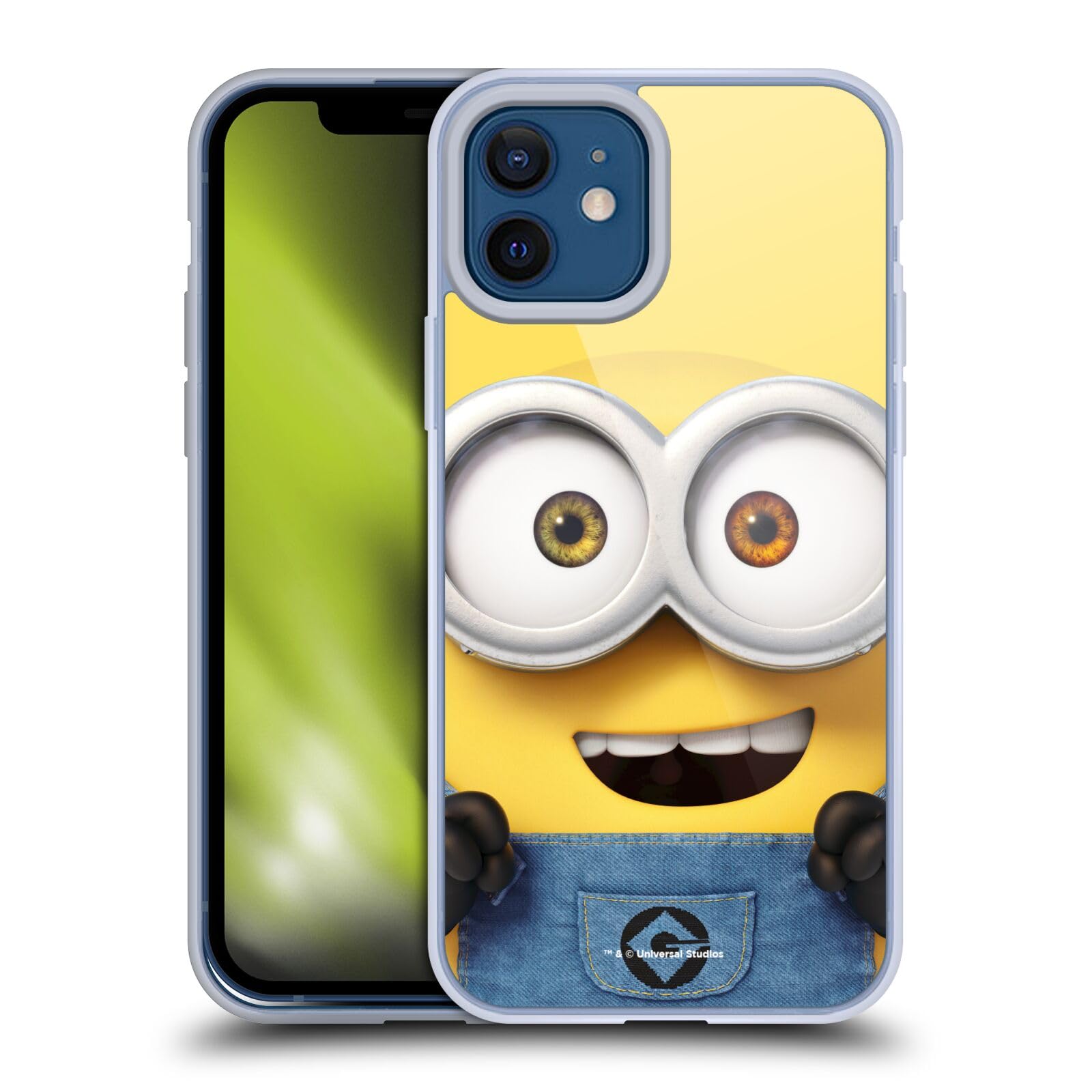 Head Case Designs Officially Licensed Despicable Me Bob Full Face Minions Soft Gel Phone Case for iPhone 12 & 12 Pro - Cute Protective Cover for Kids, Fans & Movie Lovers