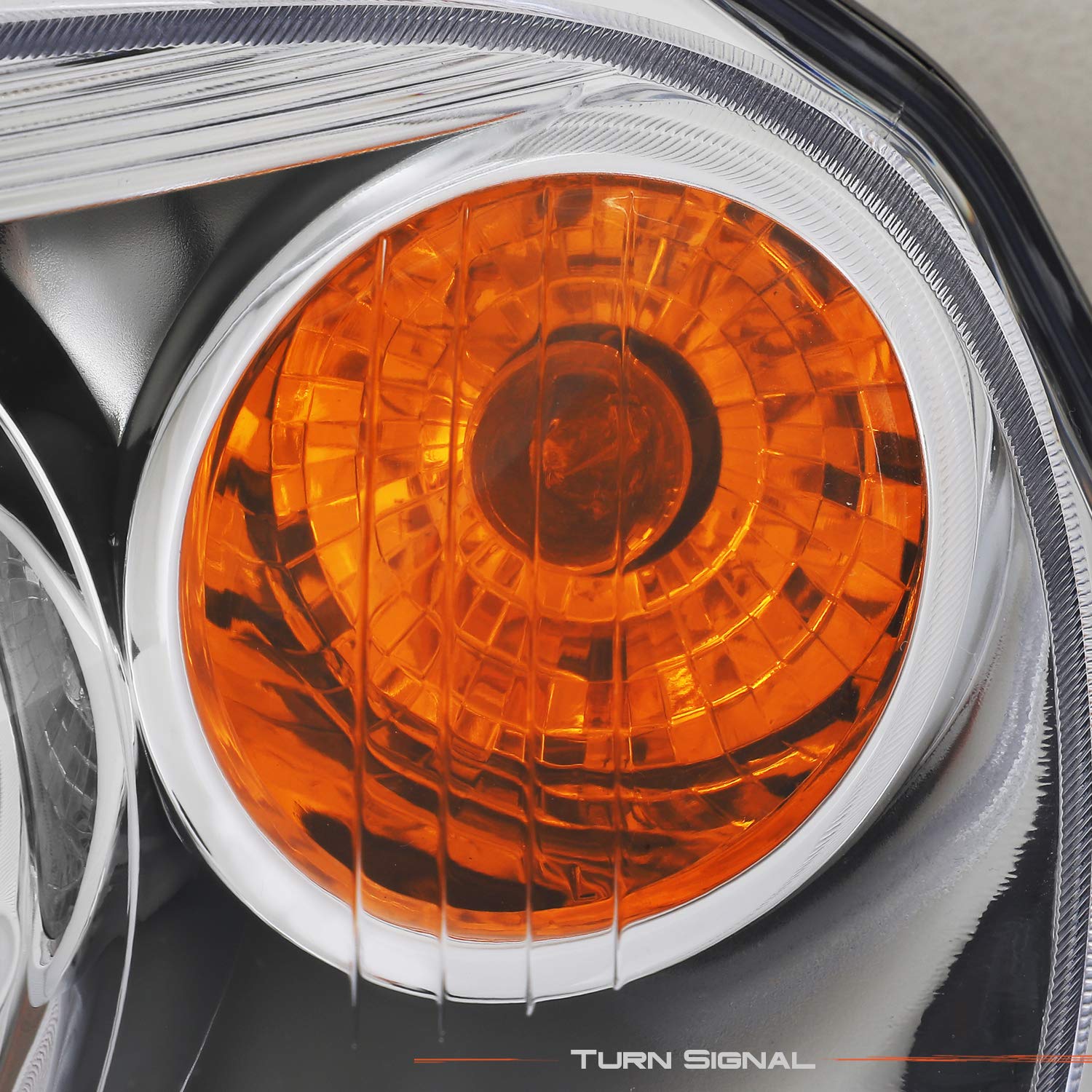 AKKON Amber Chrome Bezel Headlights for Chevy HHR - OE Replacement Headlamp Assembly Pair (Driver & Passenger Side) - Perfect for Night Driving & Enhanced Visibility