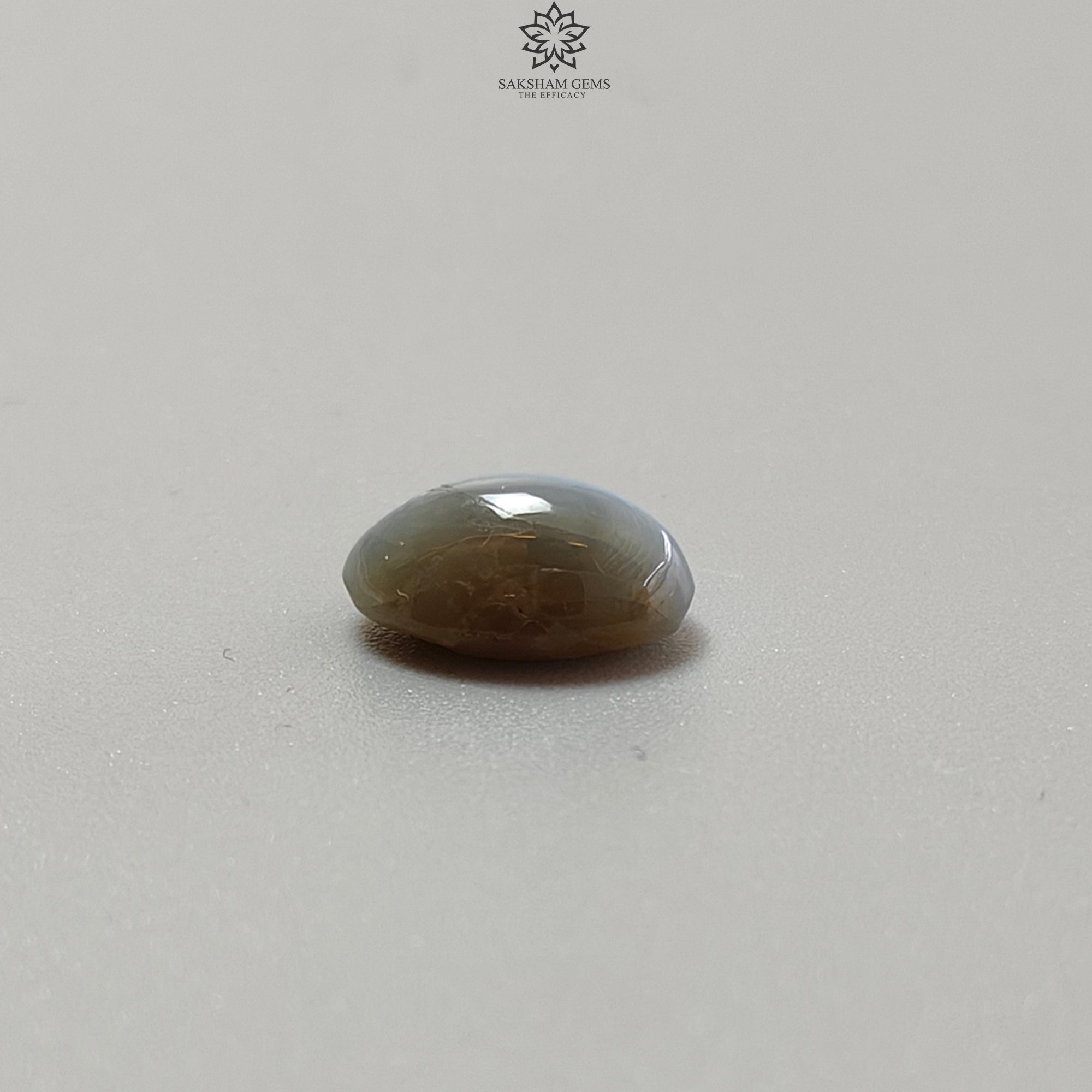 Natural Untreated Chrysoberyl Cat's Eye Gemstone Cabochon - Oval Shape for Jewelry Making (Rings, Pendants & Earrings) - Unheated Healing Stone for Energy Balance & Protection