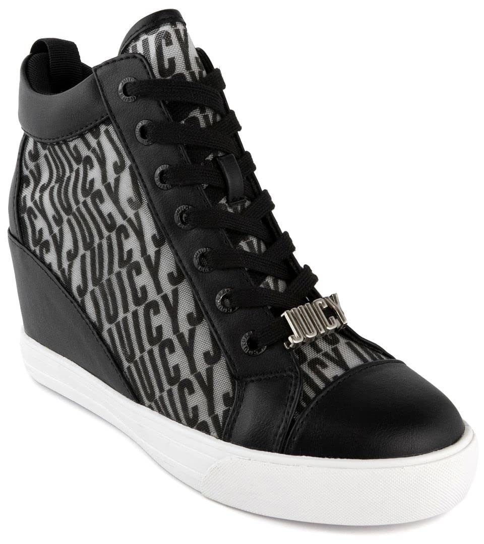 Juicy Couture Women's High Top Wedge Sneakers - Stylish & Comfortable Wedge Shoes for Women | Perfect for Casual Outfits, Work & Everyday Wear
