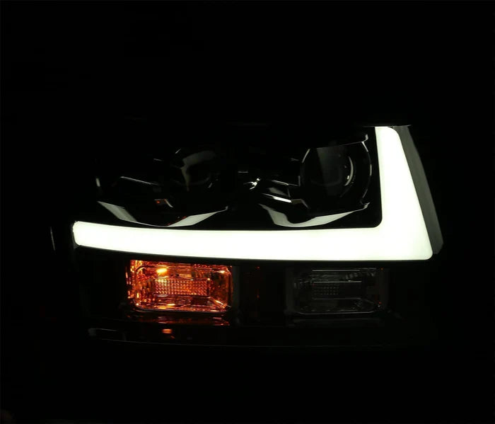 2007-2014 Chevrolet Tahoe Suburban 2007-2013 Avalanche MK II PRO Series Black Halogen Projector Headlights - Upgrade for Night Driving & Off-Road Adventures