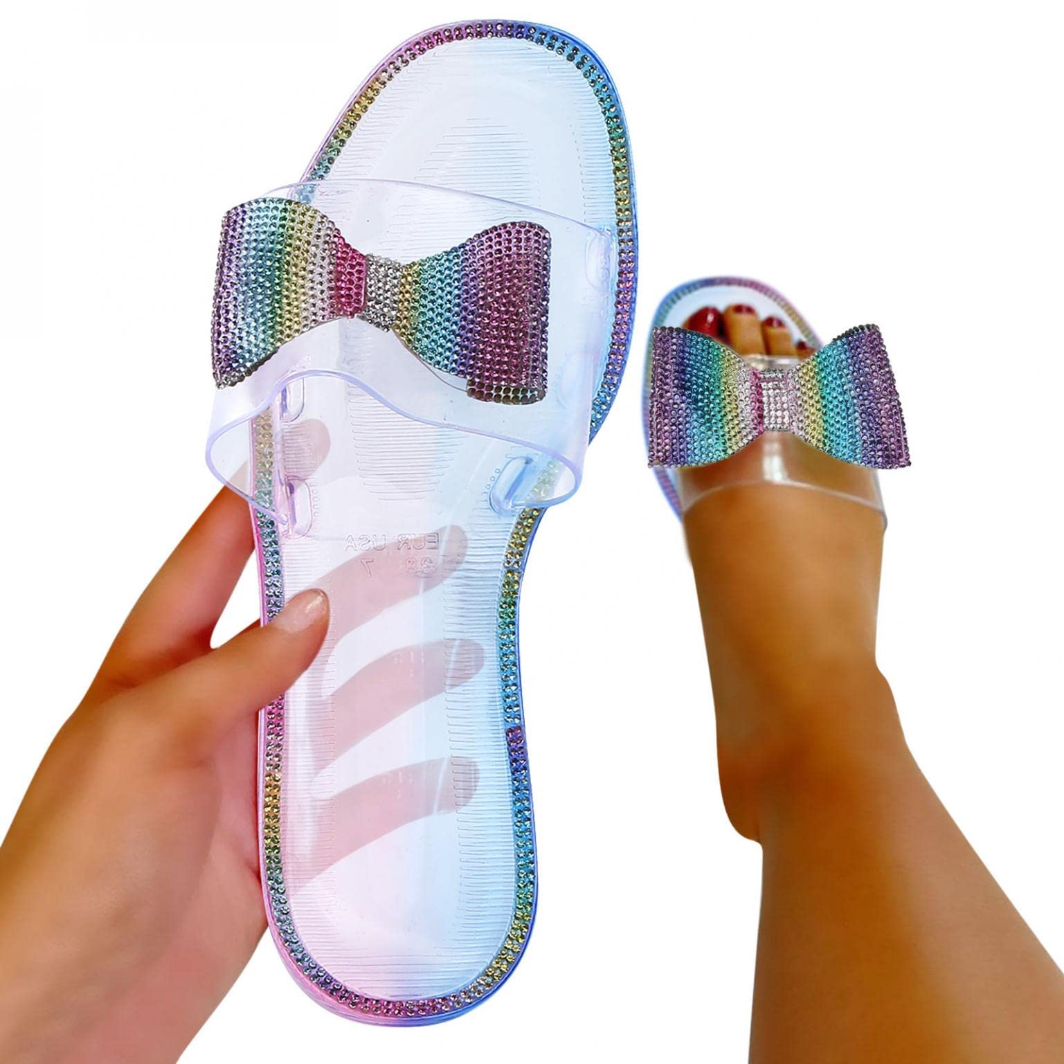 NOLDARES Women's Summer Dressy Patterned Flat Sandals - Comfortable Beach Flip Flops for Travel, Walking & Casual Outfits | Perfect for Vacations, Poolside & Outdoor Activities