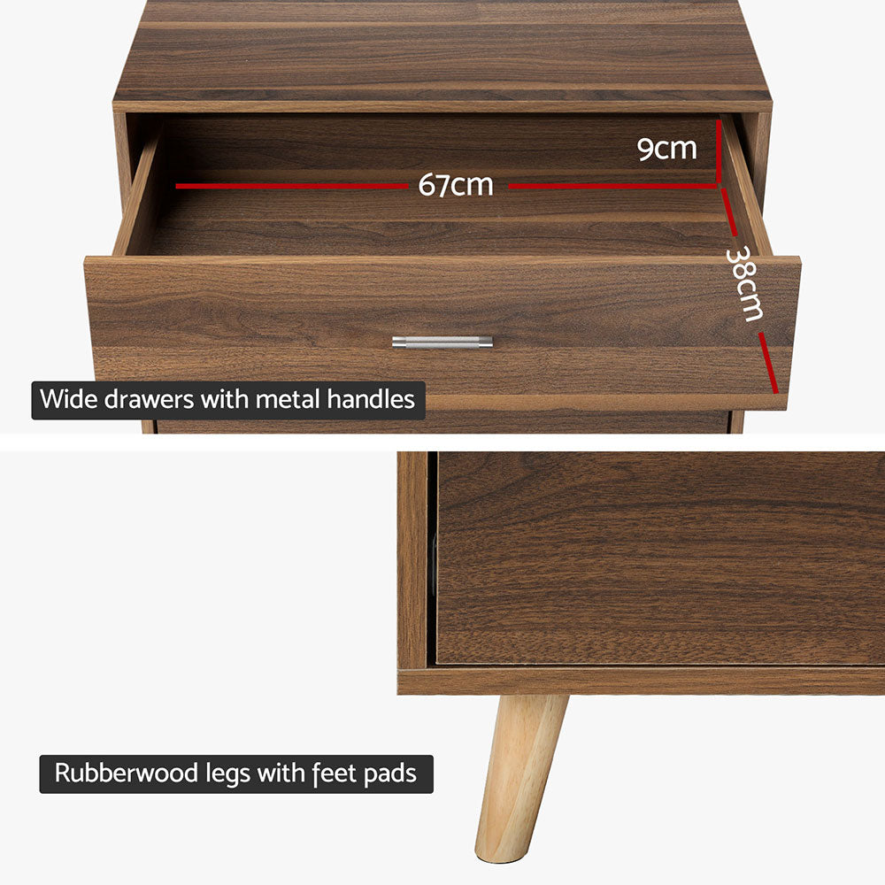 5-Drawer Chest in MIRI Walnut Finish - Stylish and Functional Storage for Bedroom, Living Room, or Office