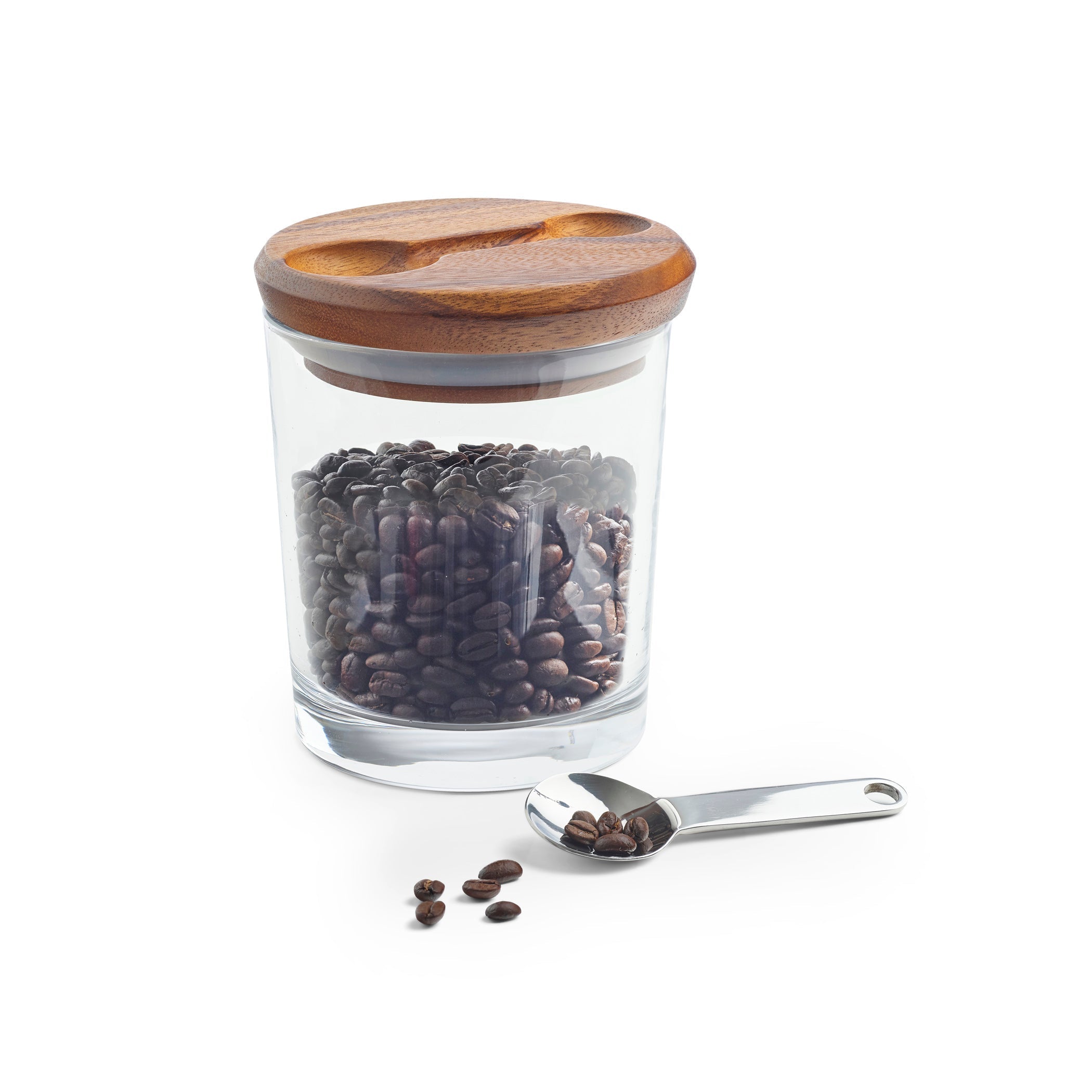 Premium Airtight Stainless Steel Coffee Canister with Measuring Scoop - Keep Coffee Fresh & Organized for Home, Office, or Restaurant Use