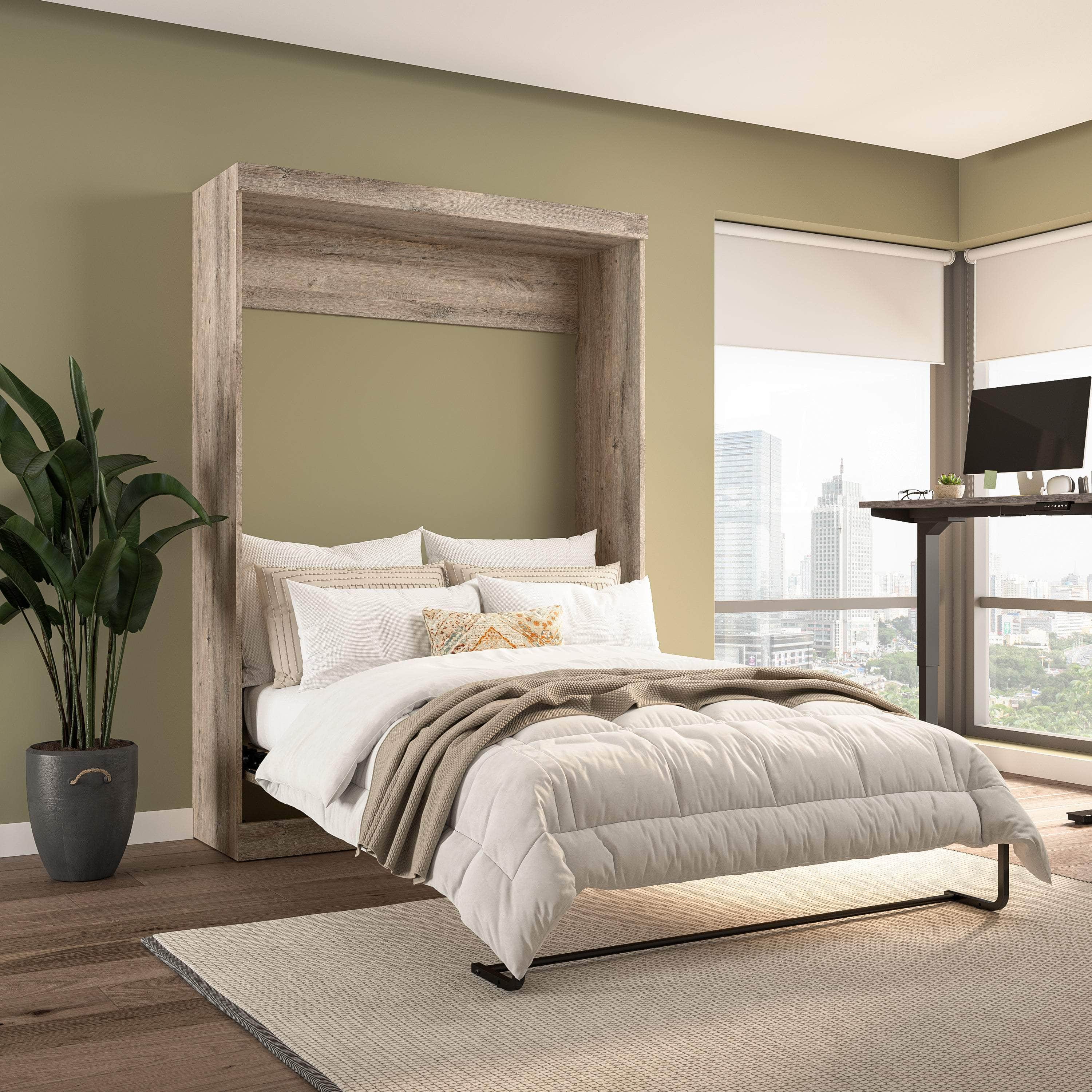 Pur Full Size Murphy Wall Bed with 7 Color Options - Space-Saving Wall Bed for Small Apartments, Guest Rooms & Home Offices