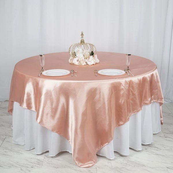 90 x 90 Inch Satin Table Overlay - Premium Square Tablecloth for Weddings, Parties & Events - Elegant Dining Table Cover for Home Decor & Special Occasions