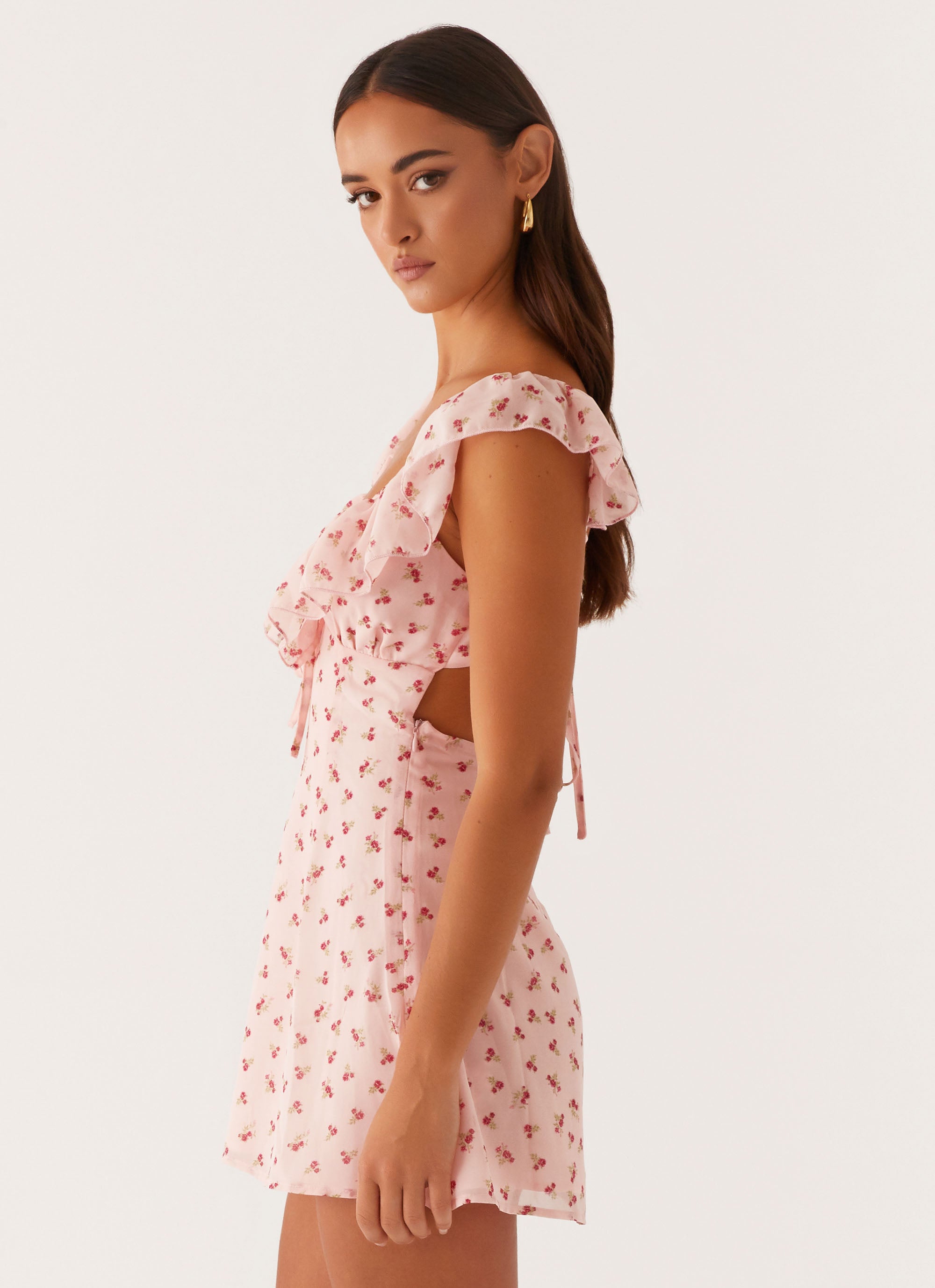 Adrina Ruffle Mini Dress - Floral Print Summer Dress for Women | Perfect for Beach Vacations, Date Nights & Outdoor Parties