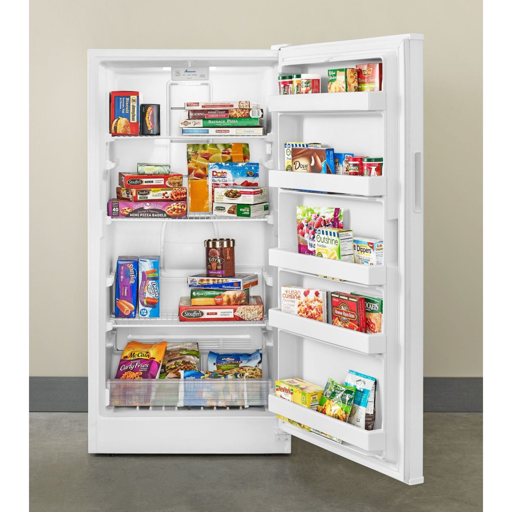 Amana AZF33X16DW 33-Inch Upright Freezer in White - Energy Efficient Deep Freezer for Home, Kitchen, or Garage Storage
