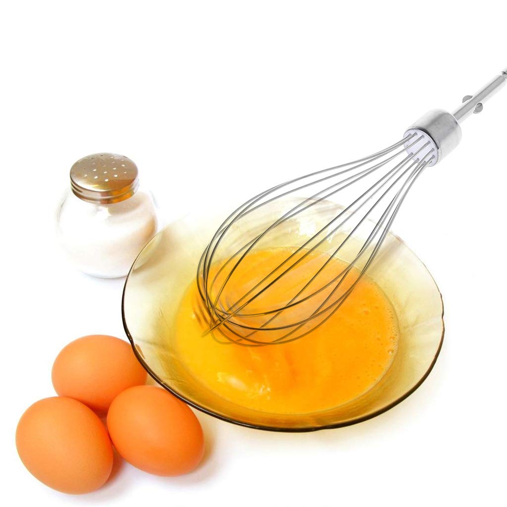 Stainless Steel Electric Egg Beater & Milk Frother Attachment - Powerful Mixer Whisk for Baking, Cooking & Coffee - Perfect Kitchen Tool for Cakes, Pancakes & Cappuccinos