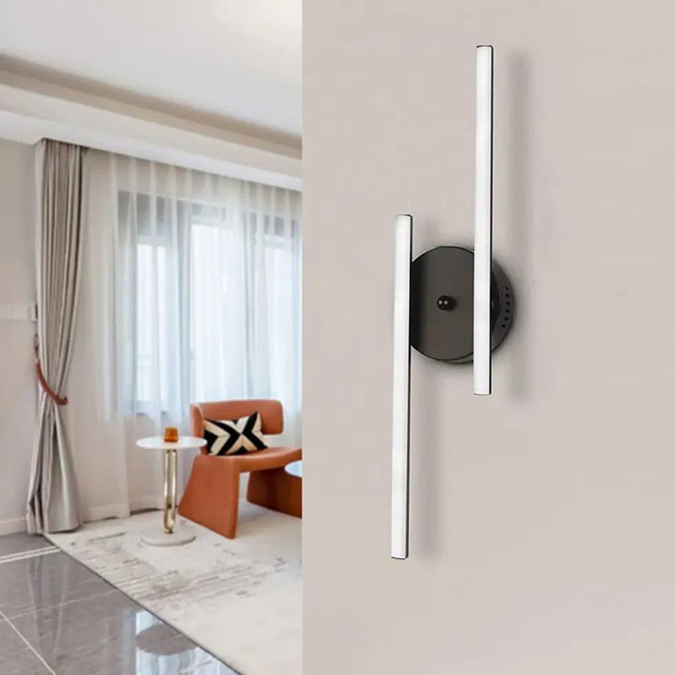 Modern Dual Linear Round LED Wall Lights - Energy Efficient Indoor/Outdoor Lighting for Living Room, Bedroom, Patio & Hallway