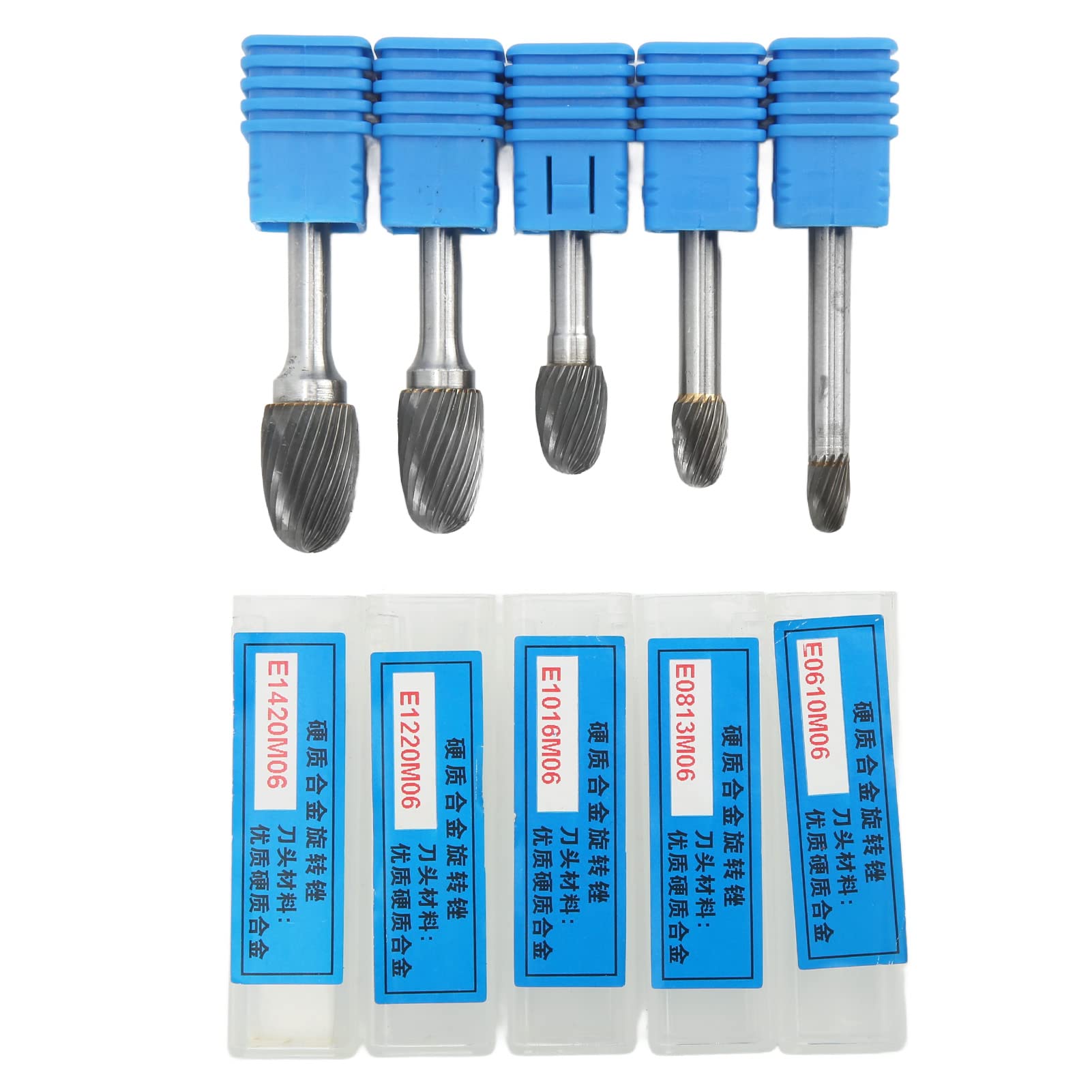 Keenso 6mm Shank Single Cut Carbide Rotary Burr File Set - Die Grinder Bit for Surface Grinding, Deburring & Sculpting | Power Tool Accessories for Metalworking, Wood Carving & DIY Projects