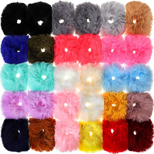 Wisdom Scrunchies for Women - Soft Hair Scrunchy Bands, No-Slip Elastic Hair Ties (One Size Fits All, Assorted Colors) - Perfect for Workouts, Office, and Everyday Styling