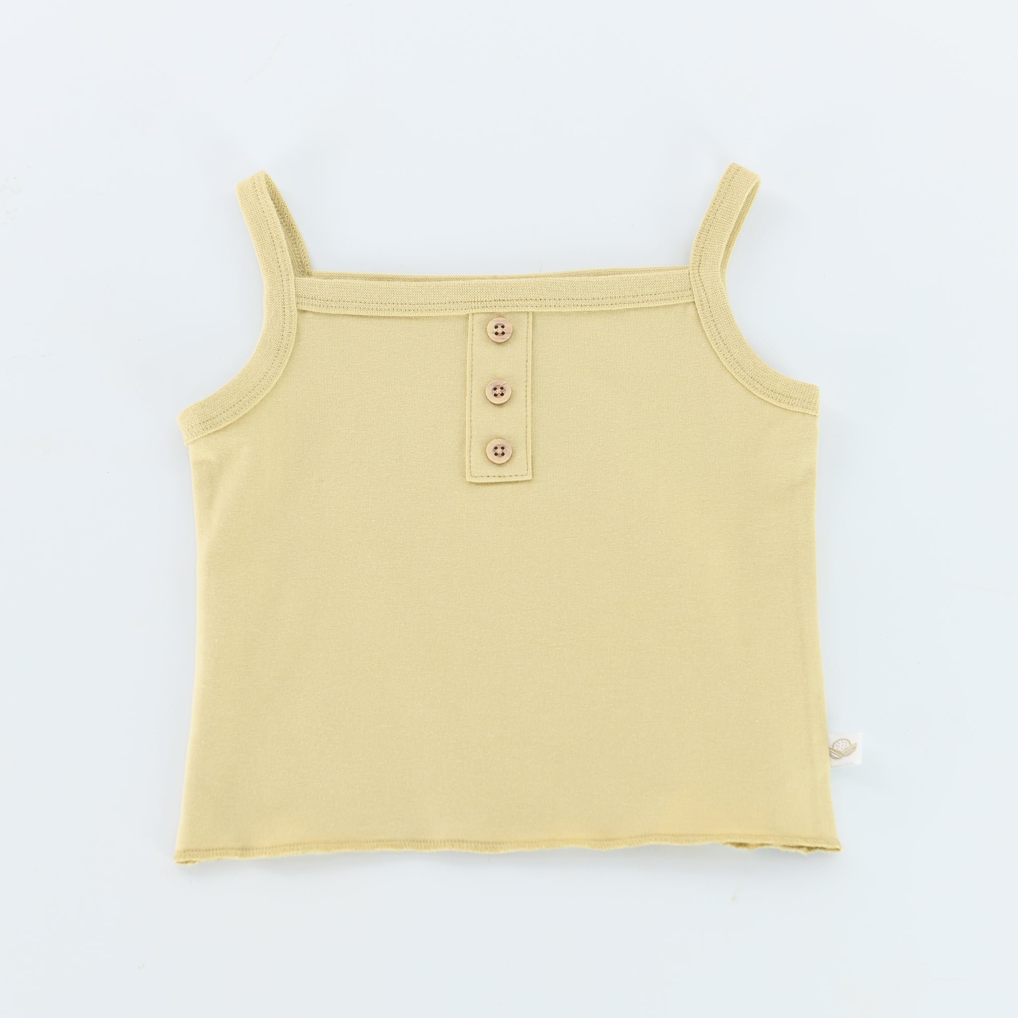 Organic Button Tank Top - 100% Cotton Green Tea Color Women's Casual Shirt for Summer Outfits & Yoga Wear