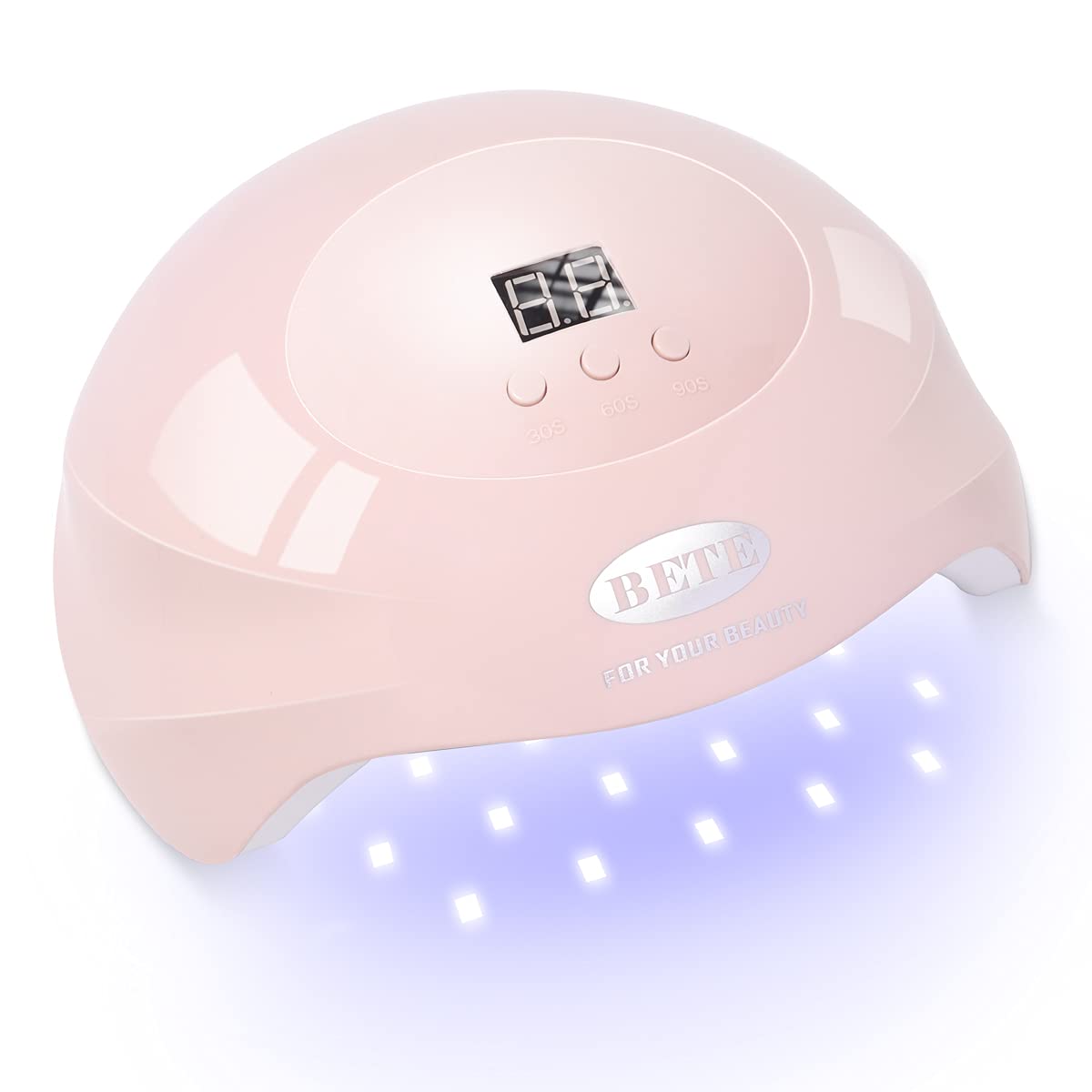 BETE 80W Professional LED UV Nail Lamp Dryer with 36 LED Beads, Infrared Sensor & LCD Display - Fast Curing for Gel Polish - Perfect for Home Salon, Nail Art, Manicure & Pedicure (Pink)